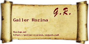 Galler Rozina névjegykártya